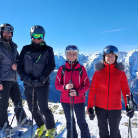 Bei perfektem Wetter auf die Piste
